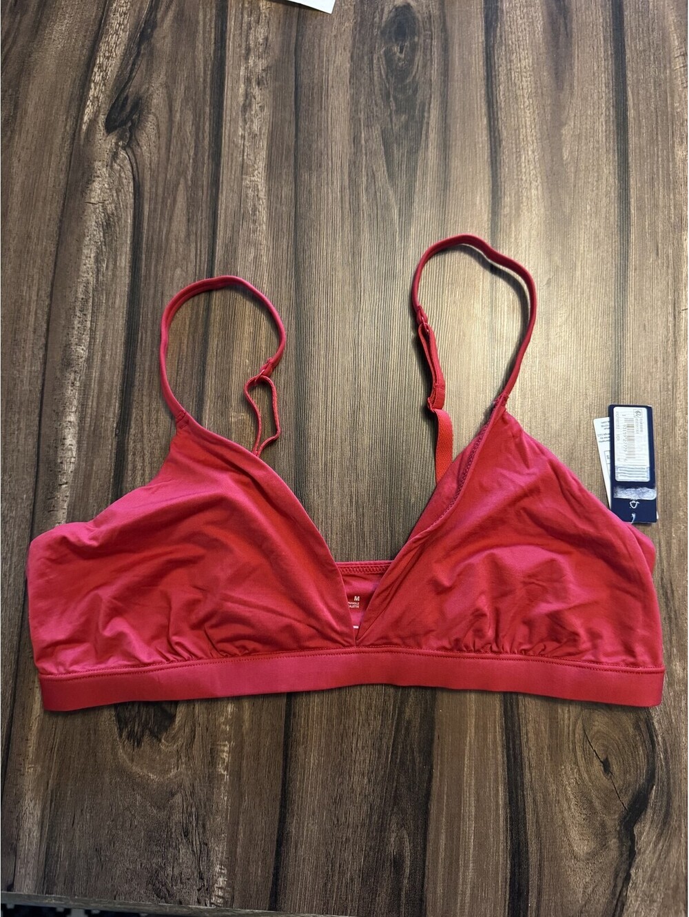 Gap Super Stretch Triangle Bralette Red Women Size M NWT